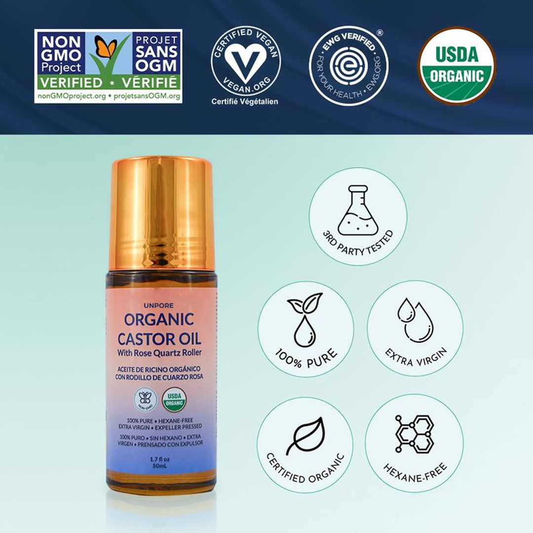 Unpore Golden Castor Oil Roll-On with Rose Quartz